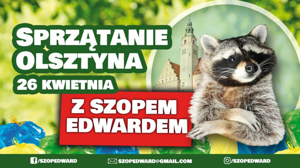 Olsztyński celebryta Szop Edward zaprasza na sprzątanie Olsztyna [WIDEO] śmieci Wiadomości, Olsztyn